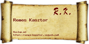 Remes Kasztor névjegykártya